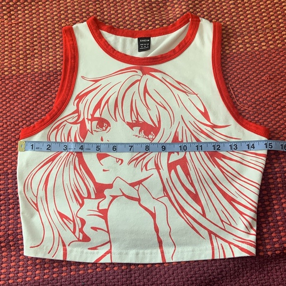 SHEIN SIZE M Red Anime Girl Ringer Tank Top - Picture 5 of 10